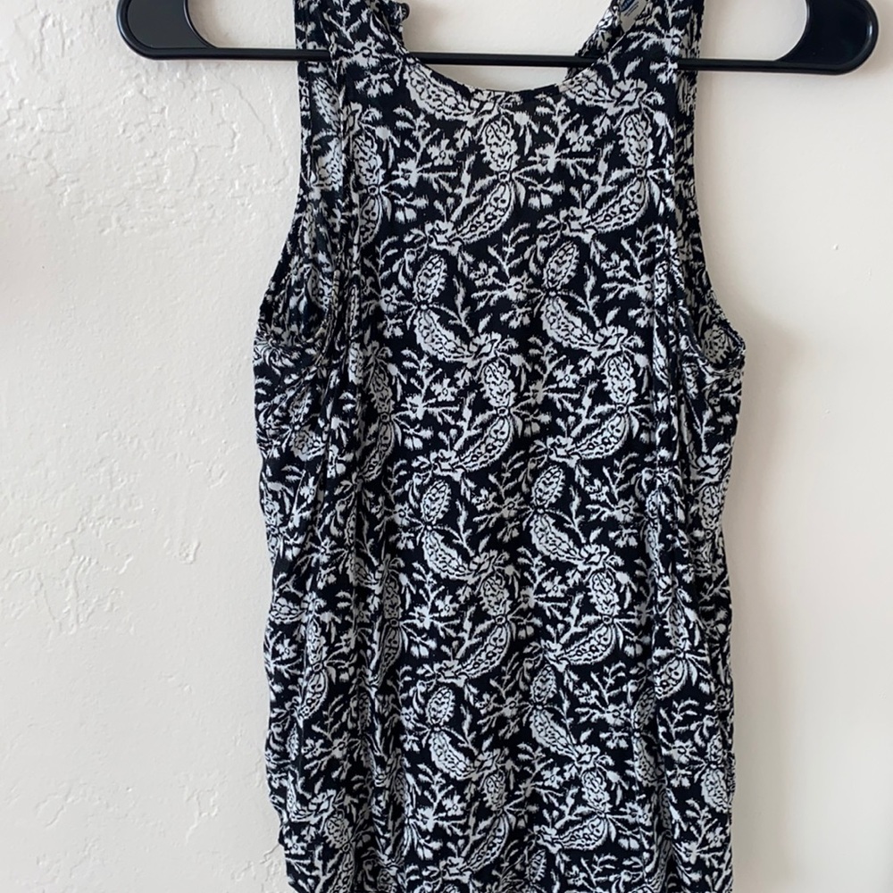 black and white tank blouse